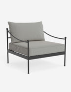 Lira Outdoor Accent Chair | Black Metal Frame, Chic Cushions