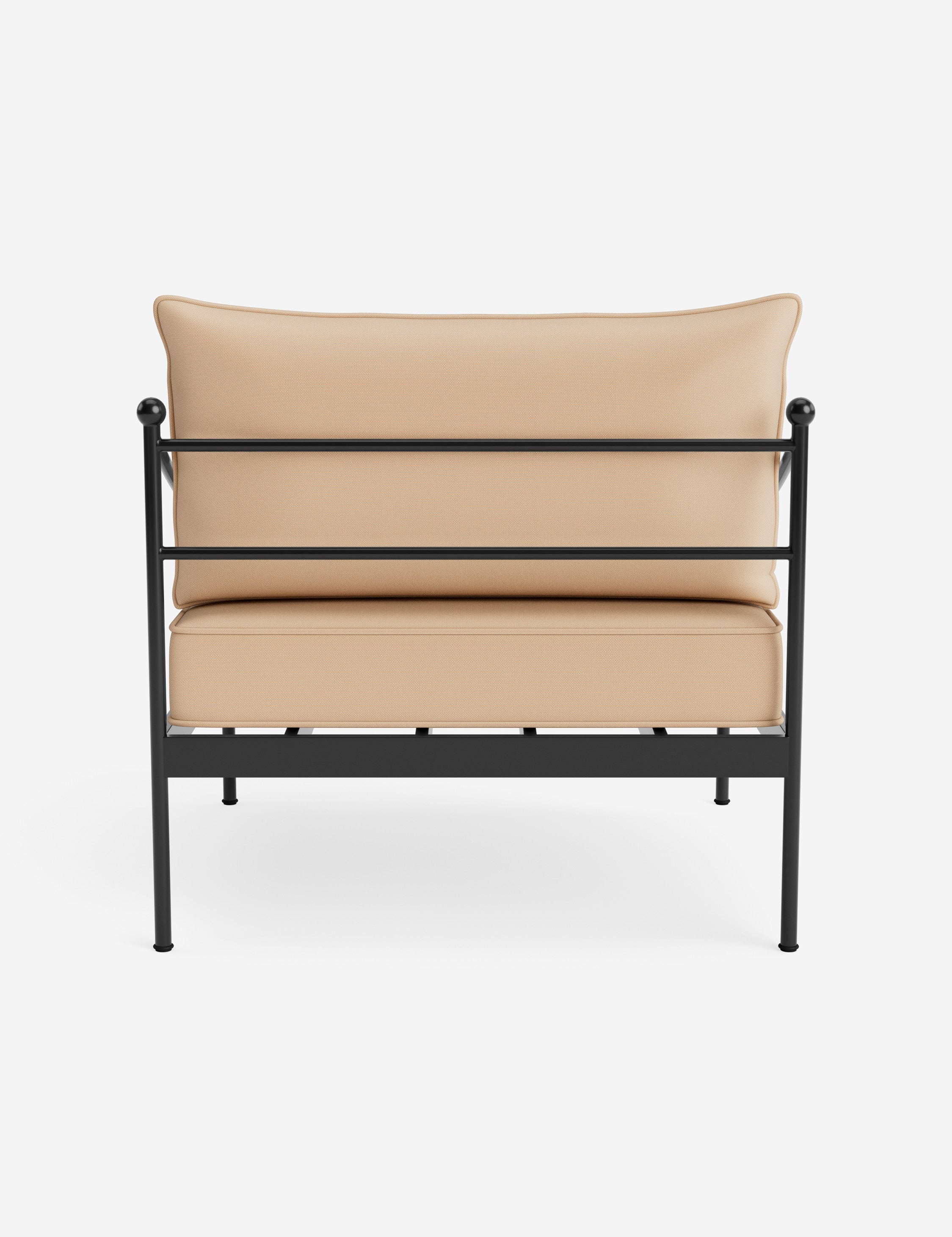 Lira Outdoor Accent Chair | Black Metal Frame, Chic Cushions