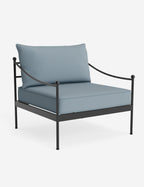 Lira Outdoor Accent Chair | Black Metal Frame, Chic Cushions