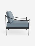 Lira Outdoor Accent Chair | Black Metal Frame, Chic Cushions