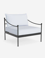Lira Outdoor Accent Chair | Black Metal Frame, Chic Cushions