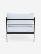 Lira Outdoor Accent Chair | Black Metal Frame, Chic Cushions