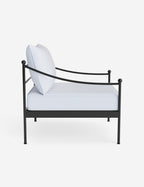 Lira Outdoor Accent Chair | Black Metal Frame, Chic Cushions