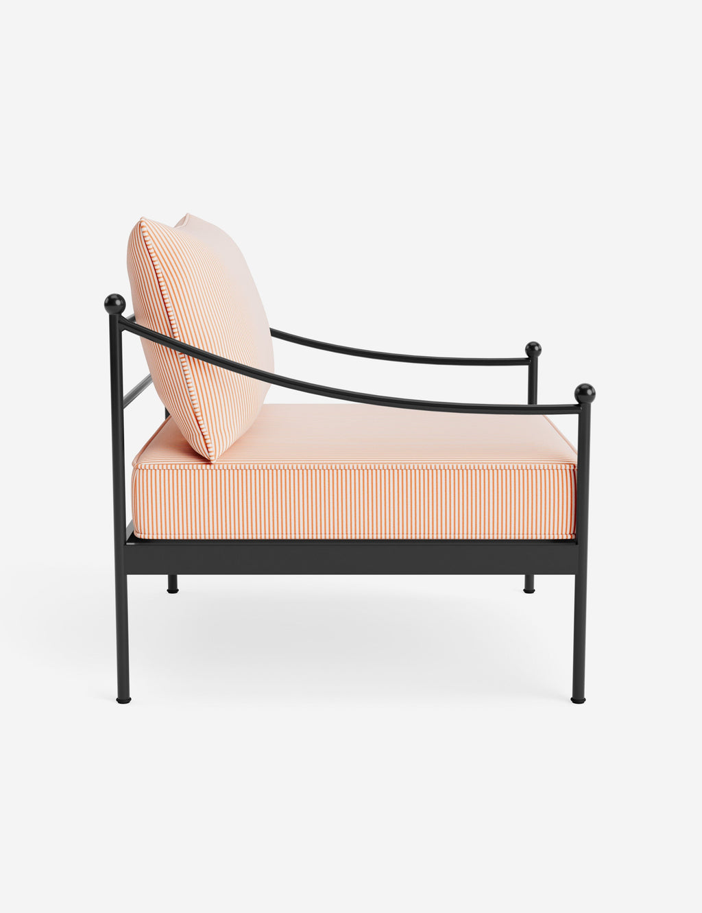 Lira Outdoor Accent Chair | Black Metal Frame, Chic Cushions