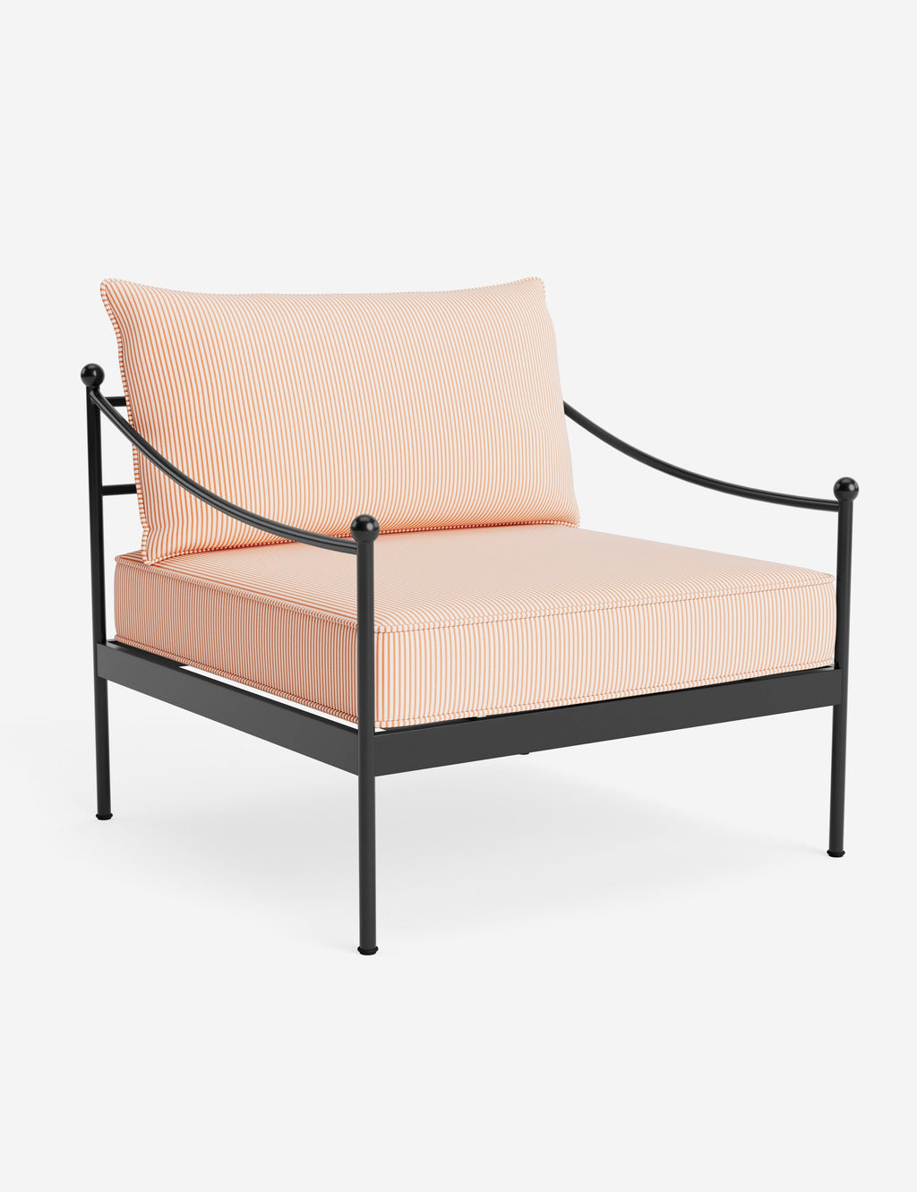 Lira Outdoor Accent Chair | Black Metal Frame, Chic Cushions