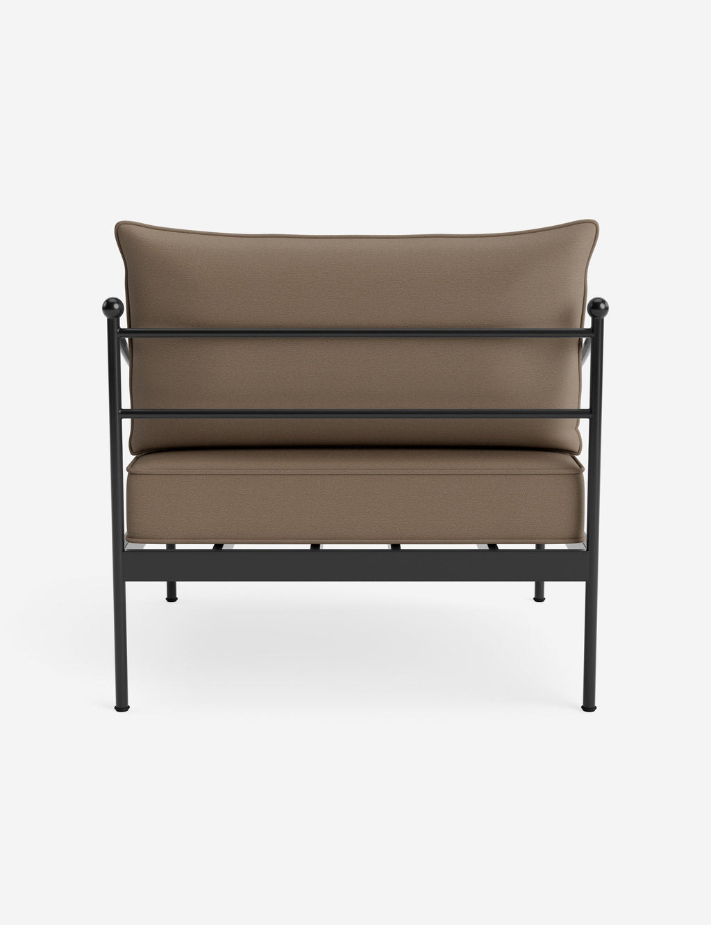 Lira Outdoor Accent Chair | Black Metal Frame, Chic Cushions