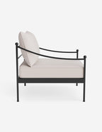 Lira Outdoor Accent Chair | Black Metal Frame, Chic Cushions