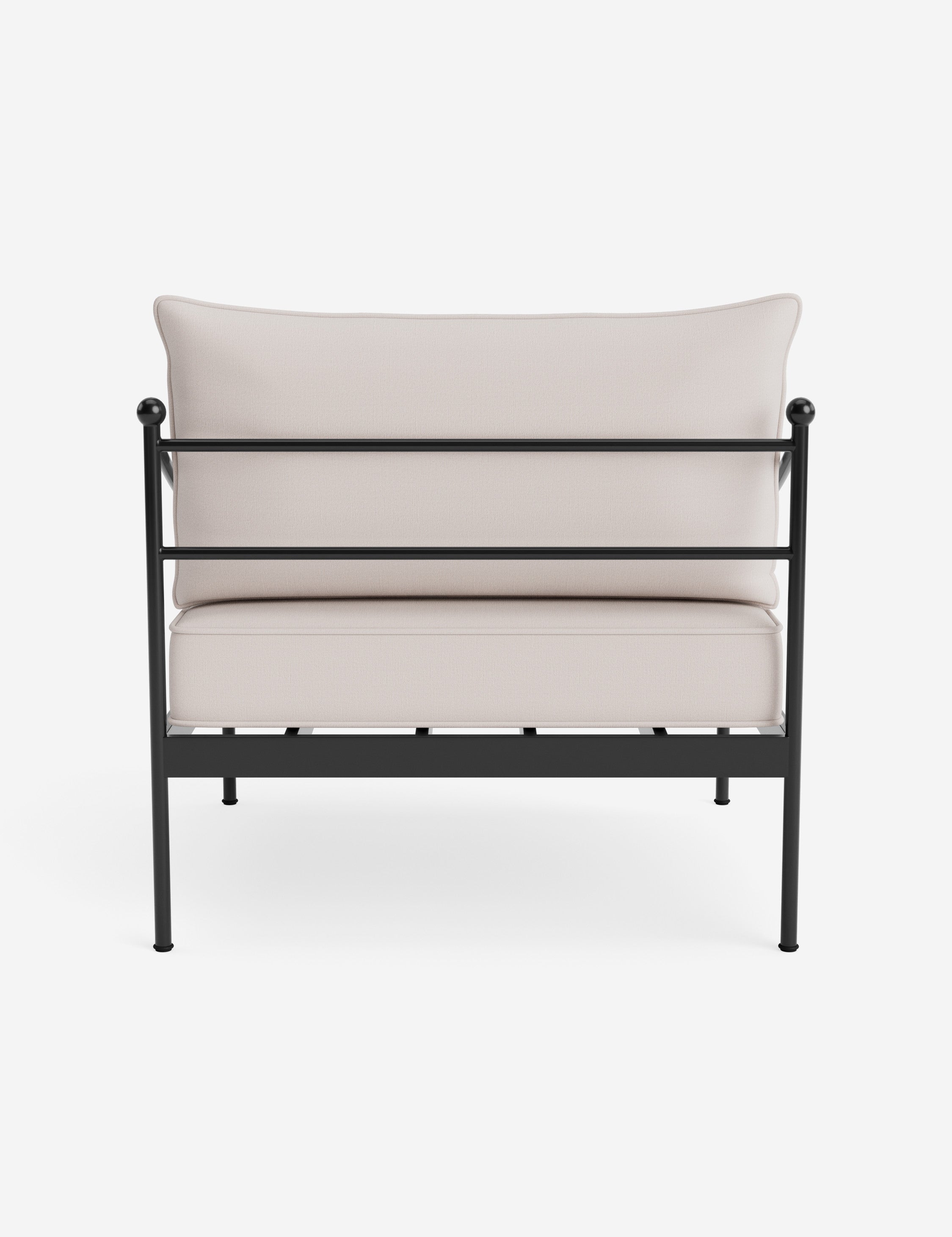 Lira Outdoor Accent Chair | Black Metal Frame, Chic Cushions