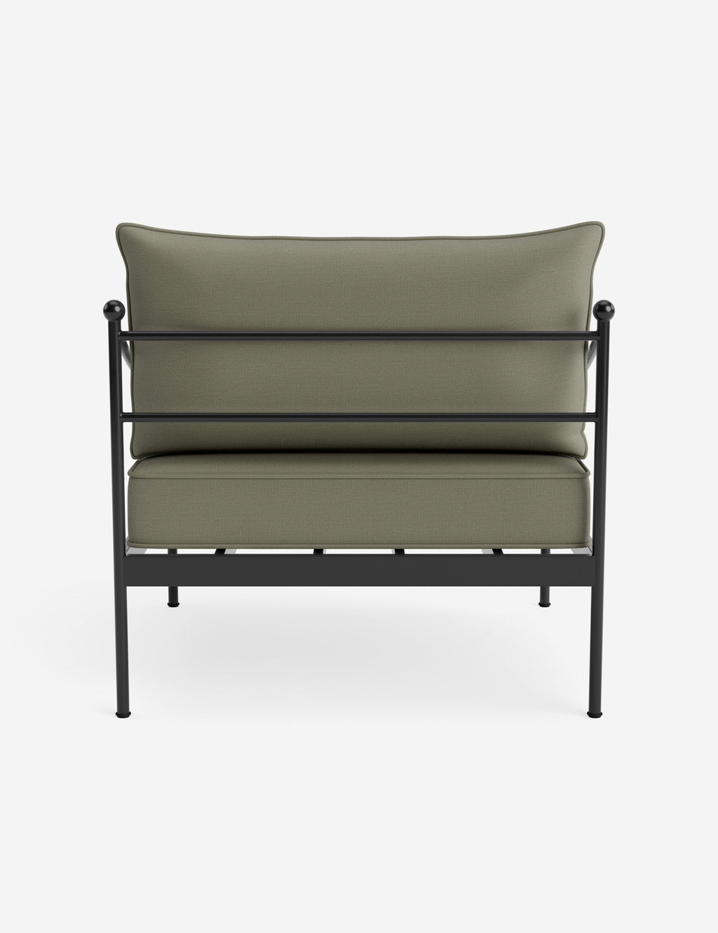 Lira Outdoor Accent Chair | Black Metal Frame, Chic Cushions