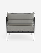 Lira Outdoor Accent Chair | Black Metal Frame, Chic Cushions