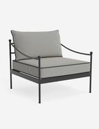Lira Outdoor Accent Chair | Black Metal Frame, Chic Cushions