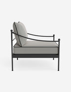 Lira Outdoor Accent Chair | Black Metal Frame, Chic Cushions