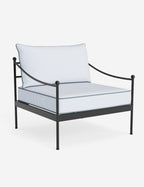 Lira Outdoor Accent Chair | Black Metal Frame, Chic Cushions