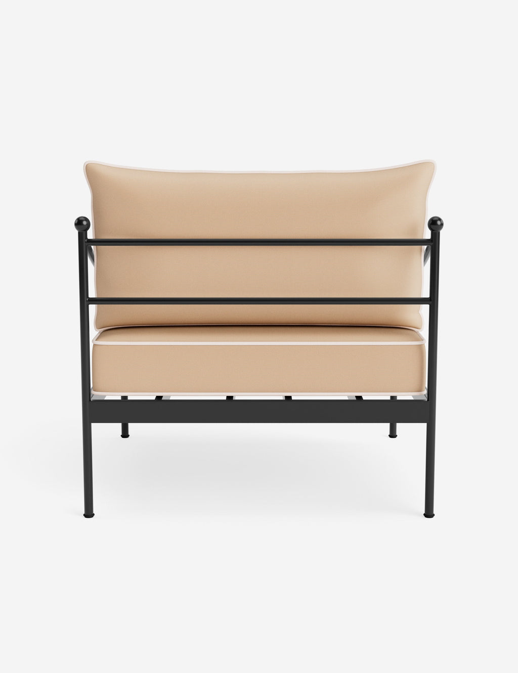 Lira Outdoor Accent Chair | Black Metal Frame, Chic Cushions