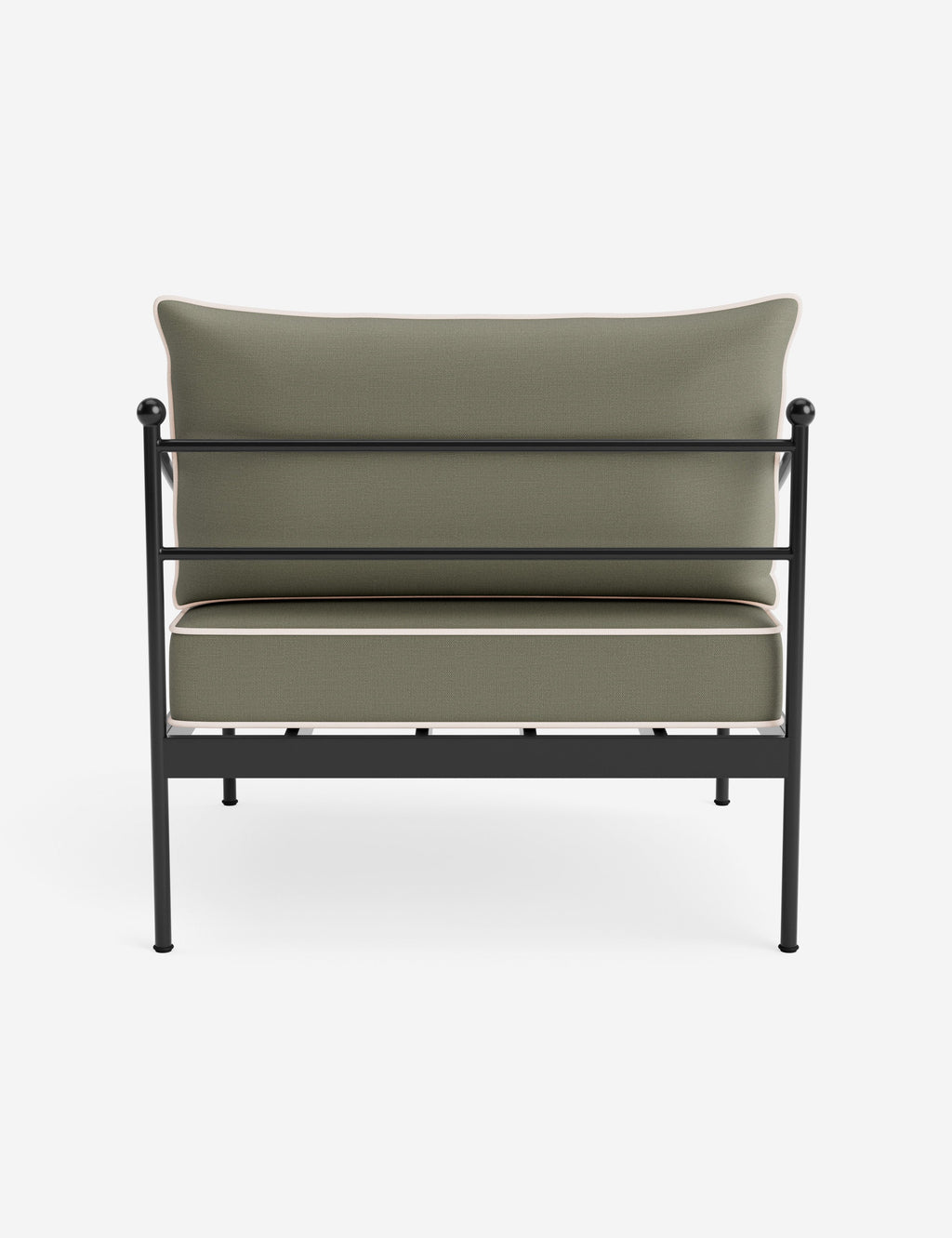 Lira Outdoor Accent Chair | Black Metal Frame, Chic Cushions