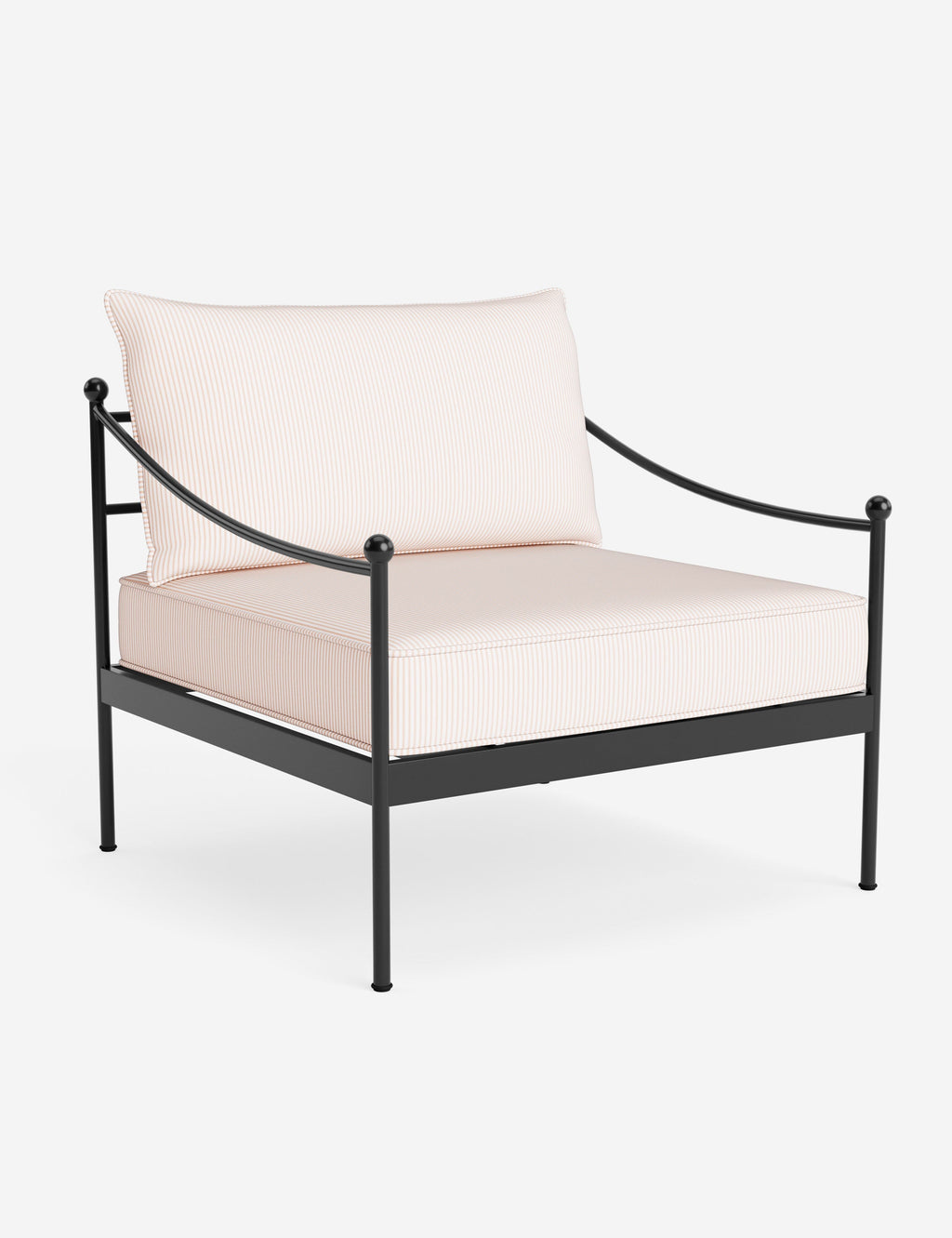 Lira Outdoor Accent Chair | Black Metal Frame, Chic Cushions
