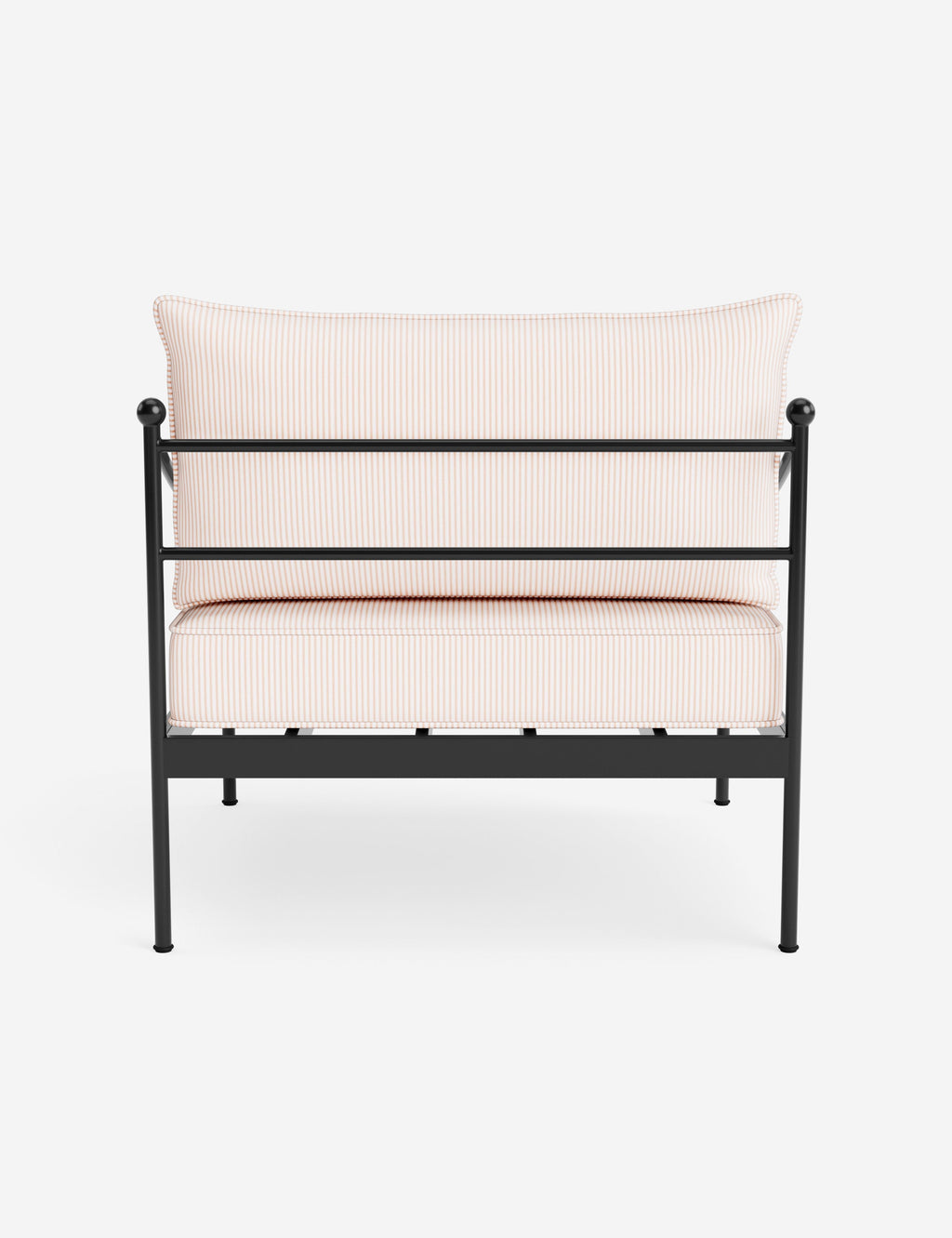Lira Outdoor Accent Chair | Black Metal Frame, Chic Cushions
