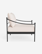 Lira Outdoor Accent Chair | Black Metal Frame, Chic Cushions
