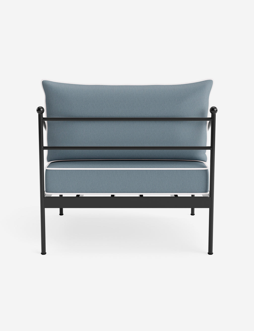 Lira Outdoor Accent Chair | Black Metal Frame, Chic Cushions