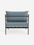 Lira Outdoor Accent Chair | Black Metal Frame, Chic Cushions
