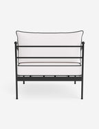 Lira Outdoor Accent Chair | Black Metal Frame, Chic Cushions
