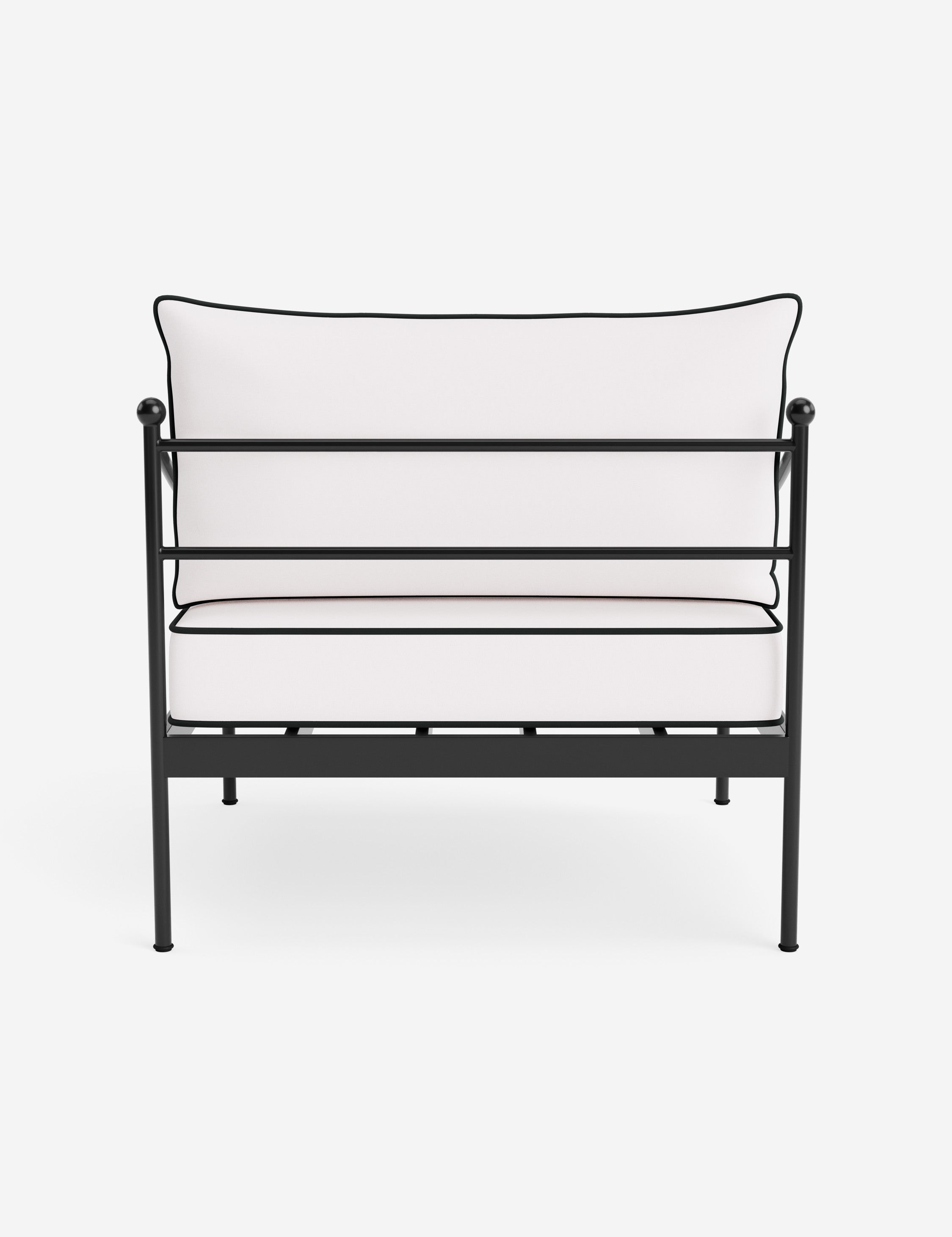 Lira Outdoor Accent Chair | Black Metal Frame, Chic Cushions
