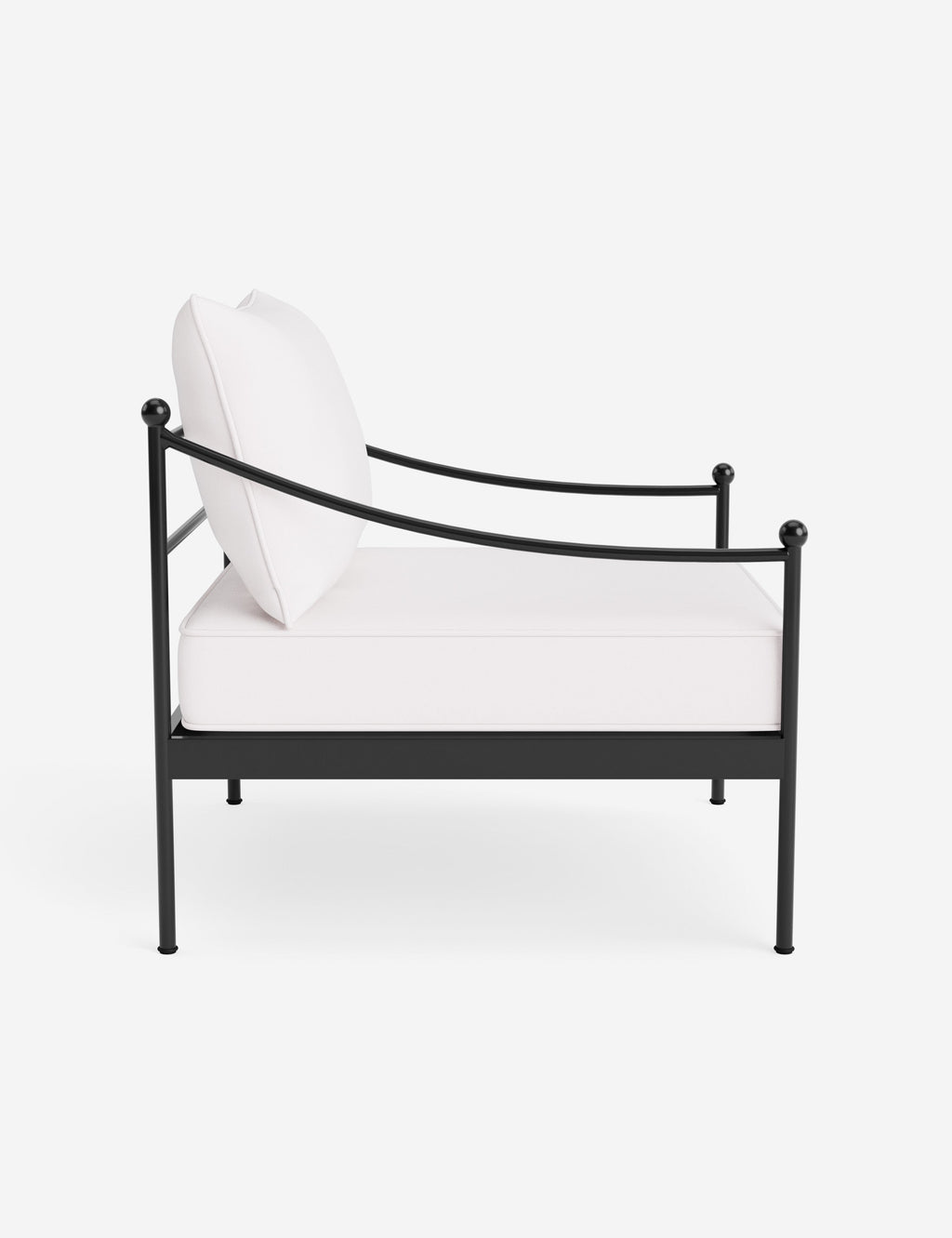 Lira Outdoor Accent Chair | Black Metal Frame, Chic Cushions