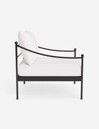 Lira Outdoor Accent Chair | Black Metal Frame, Chic Cushions