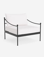 Lira Outdoor Accent Chair | Black Metal Frame, Chic Cushions
