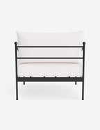 Lira Outdoor Accent Chair | Black Metal Frame, Chic Cushions