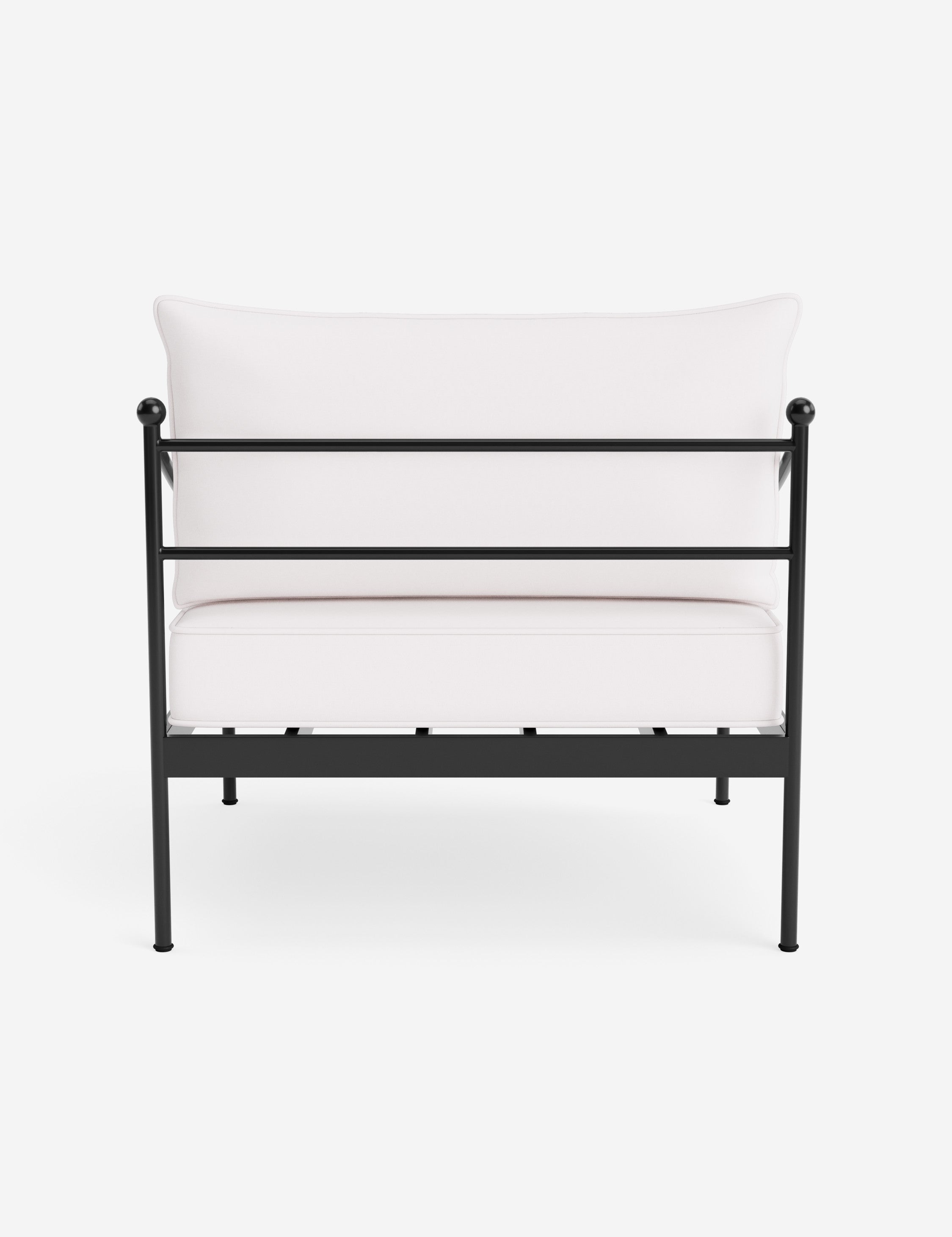 Lira Outdoor Accent Chair | Black Metal Frame, Chic Cushions