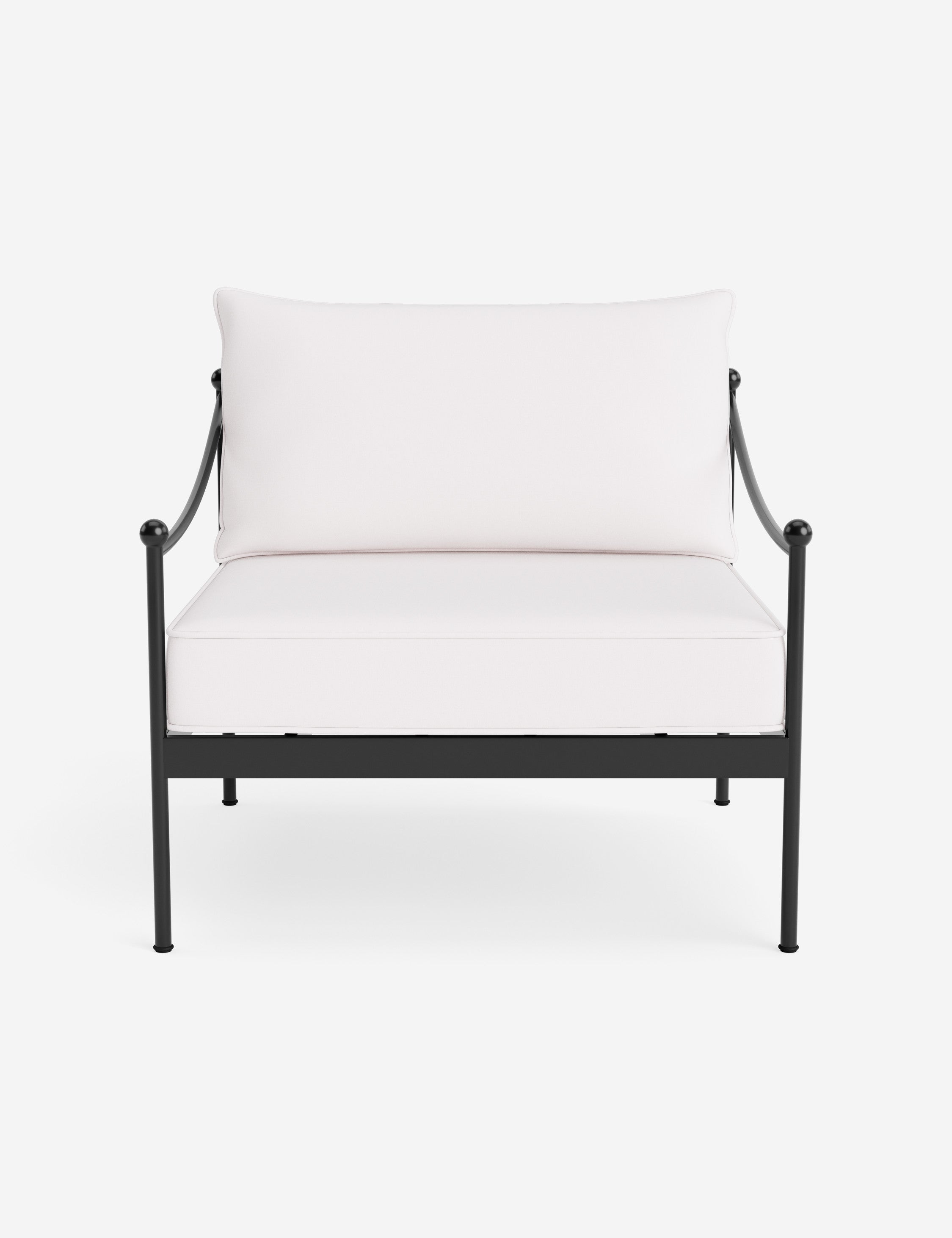 Lira Outdoor Accent Chair | Black Metal Frame, Chic Cushions
