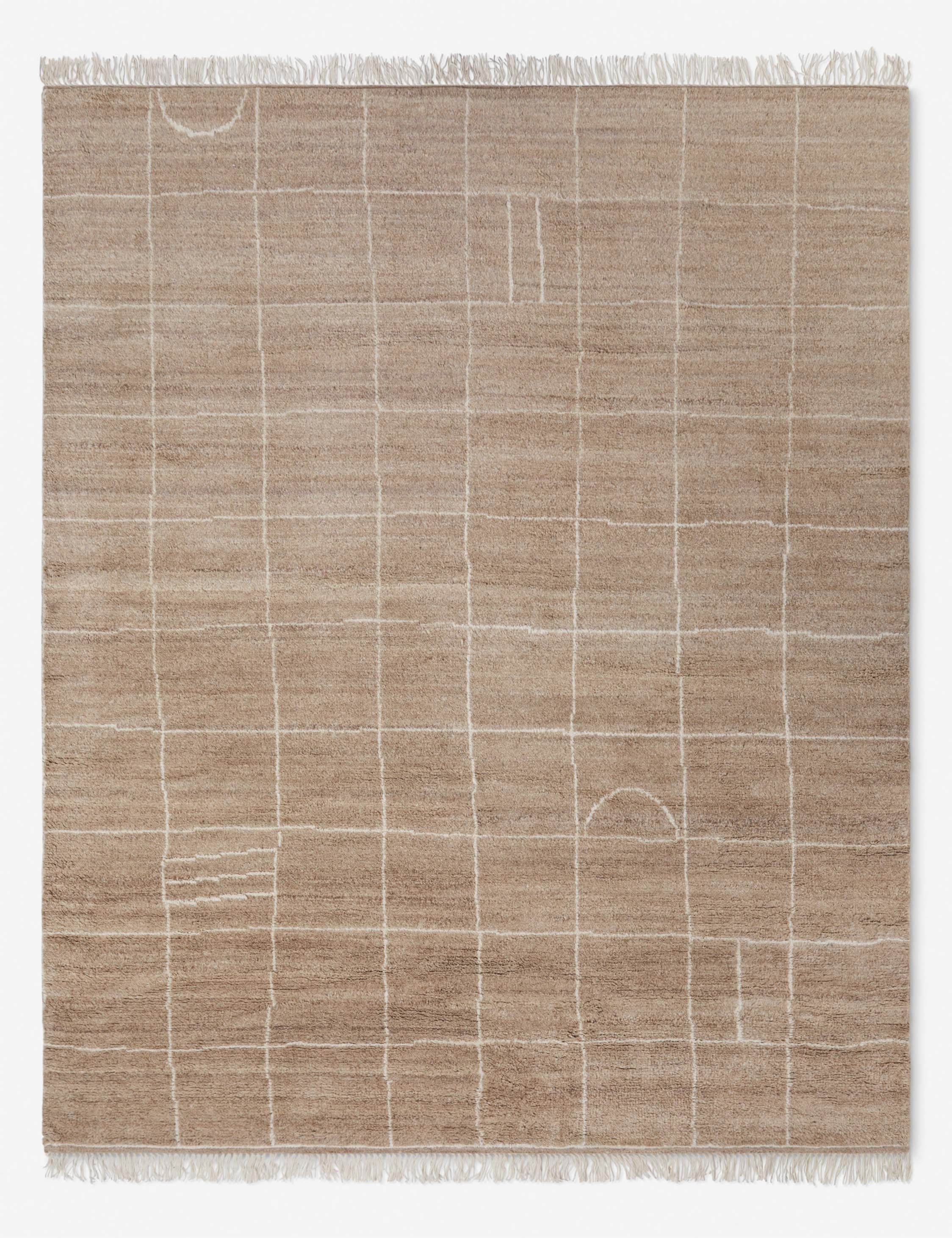 Bask Irregular Grid Wool Rug | Hand-Knotted, Geometric Accents