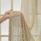 LabyrinthEleganz: Curtains embroidered in a geometric pattern – translucent & decorative for living rooms & bedrooms
