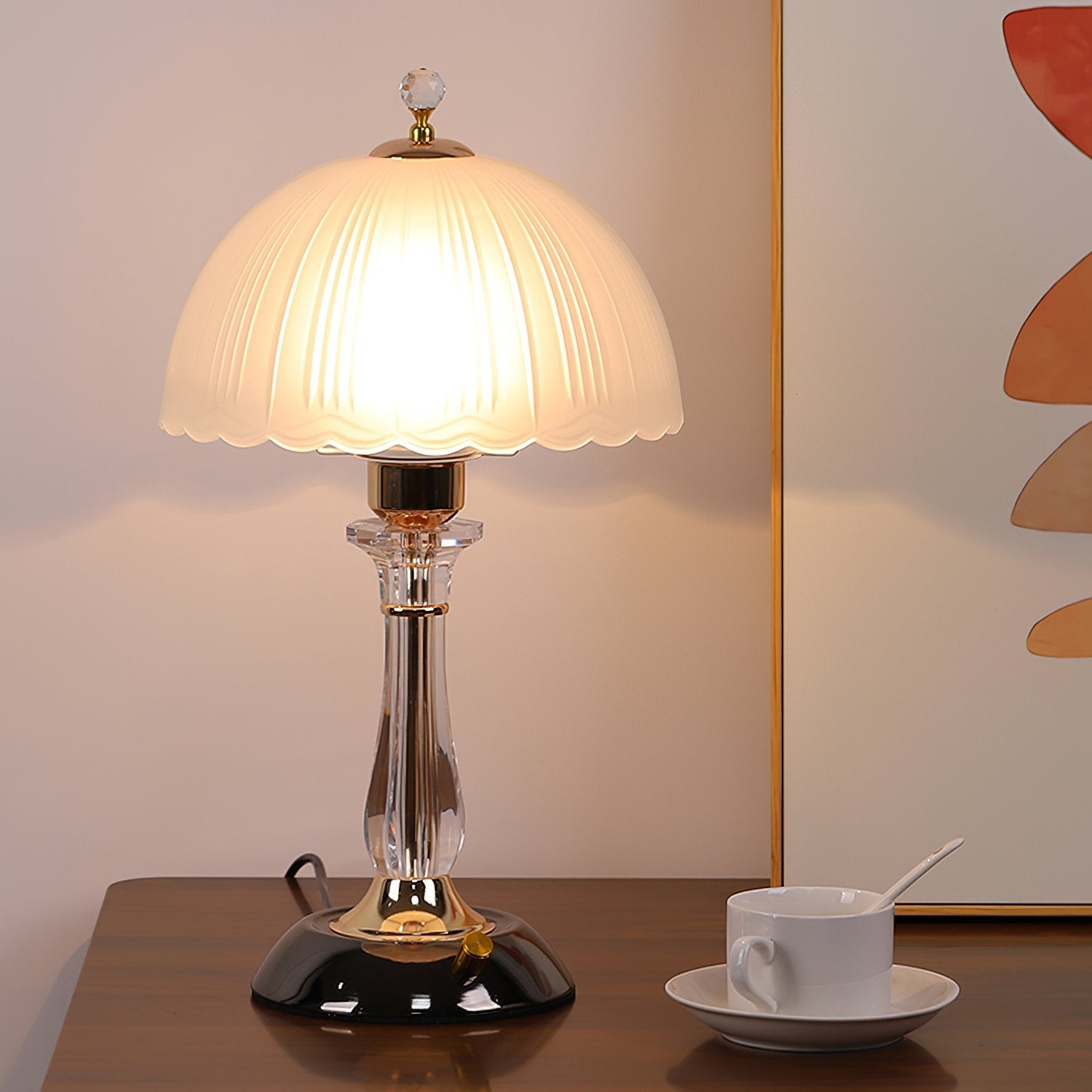 Glass Dome Iron Table Lamp