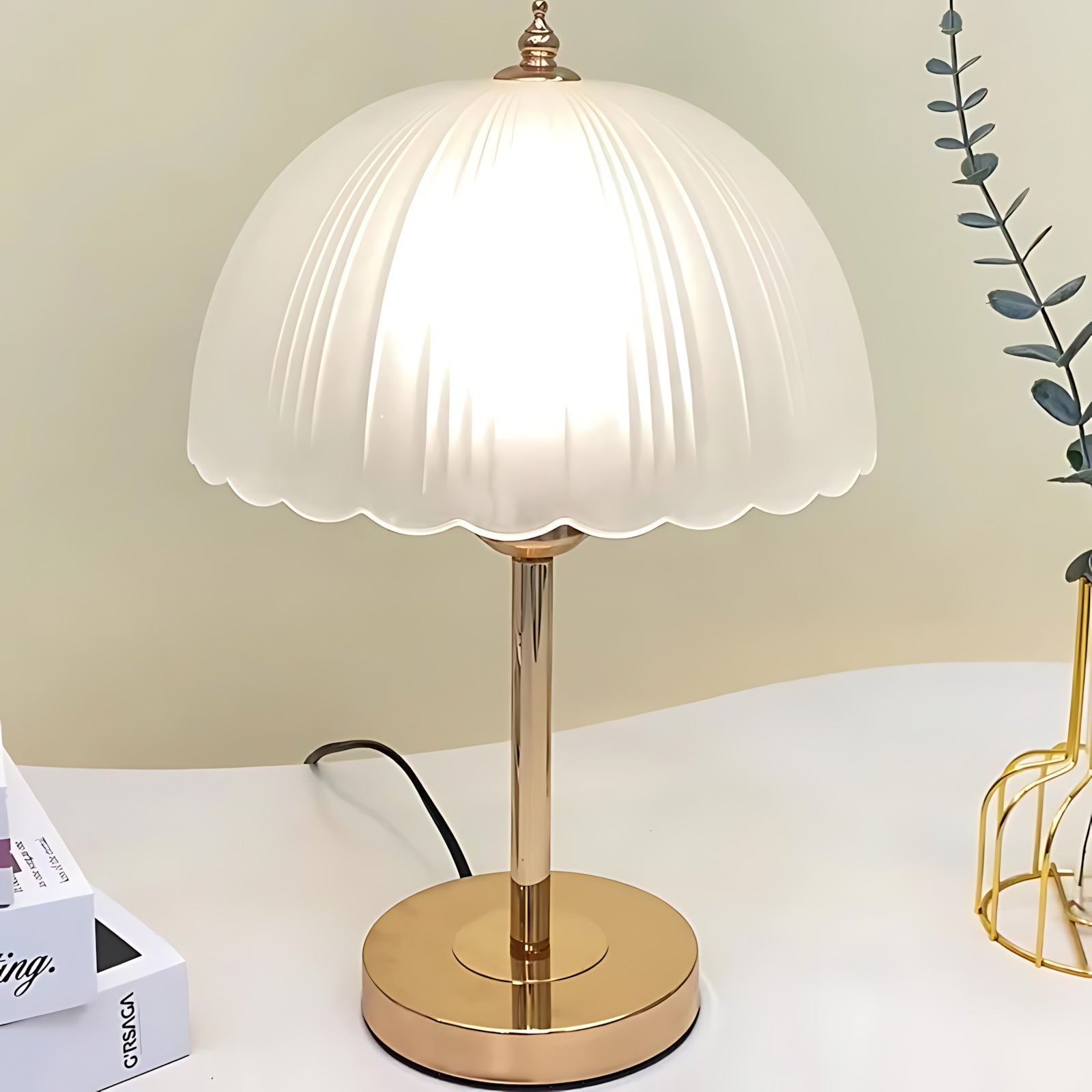 Glass Dome Iron Table Lamp