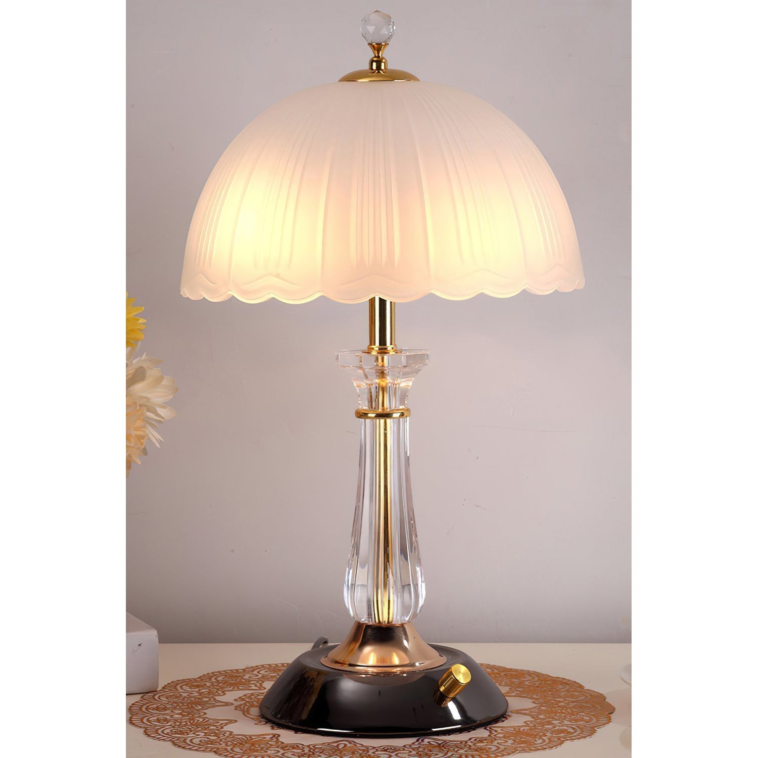 Glass Dome Iron Table Lamp