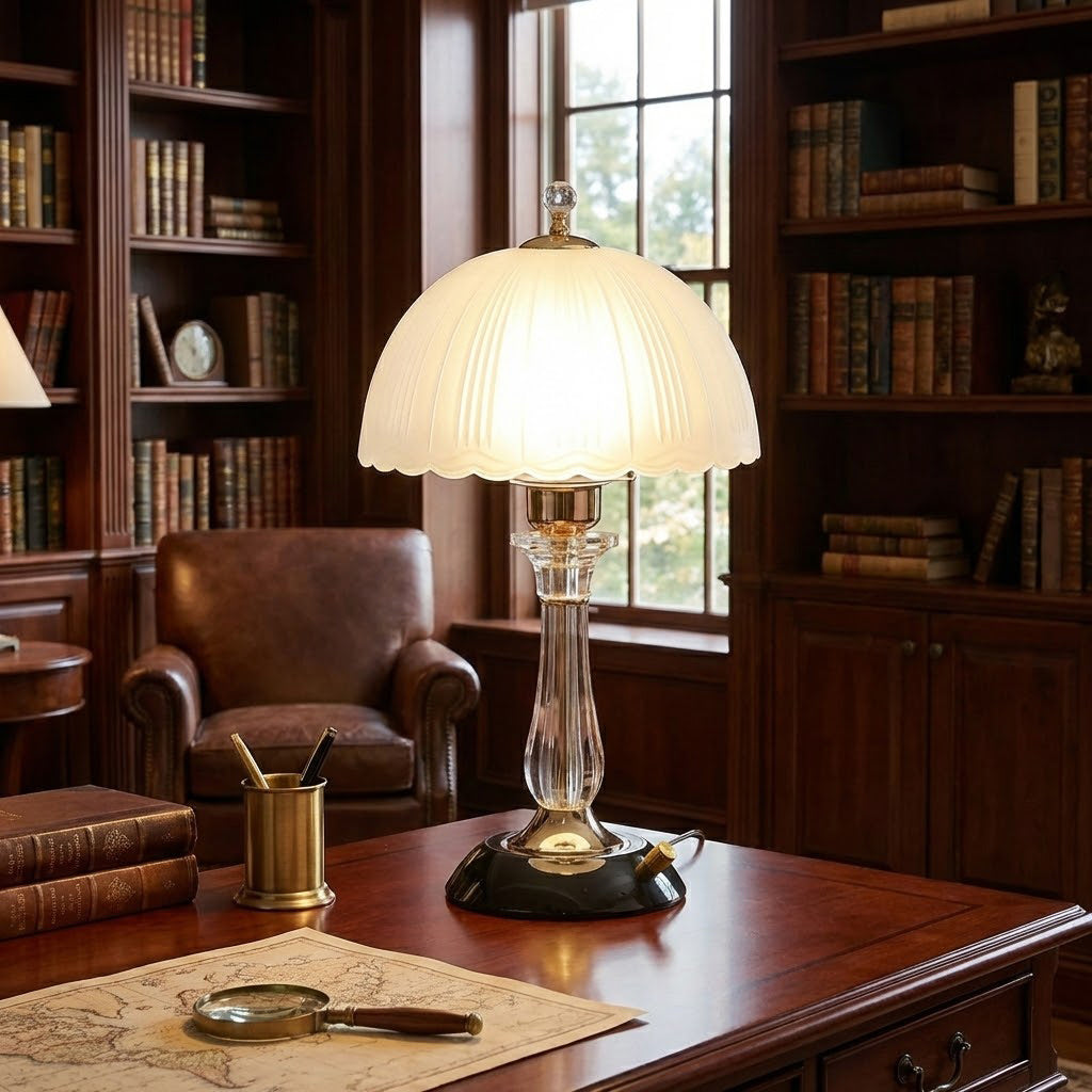 Glass Dome Iron Table Lamp