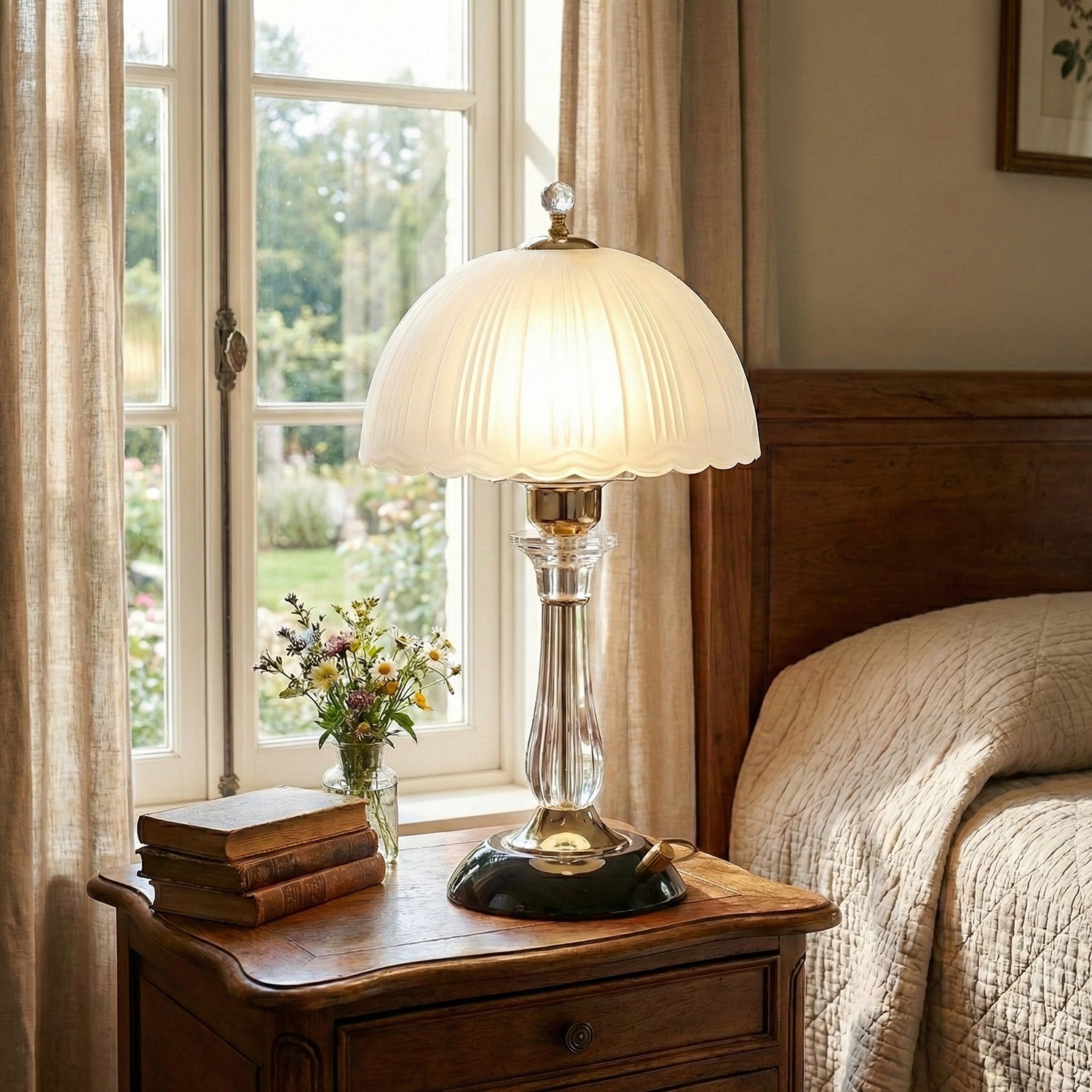 Glass Dome Iron Table Lamp