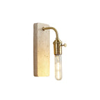 Natural Travertine & Iron Wall Light
