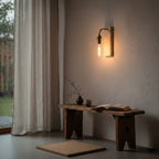 Natural Travertine & Iron Wall Light