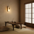 Natural Travertine & Iron Wall Light