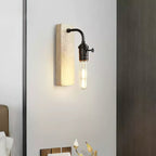 Natural Travertine & Iron Wall Light