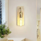 Natural Travertine & Iron Wall Light