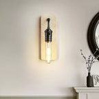 Natural Travertine & Iron Wall Light