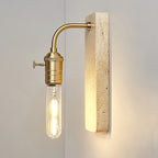 Natural Travertine & Iron Wall Light