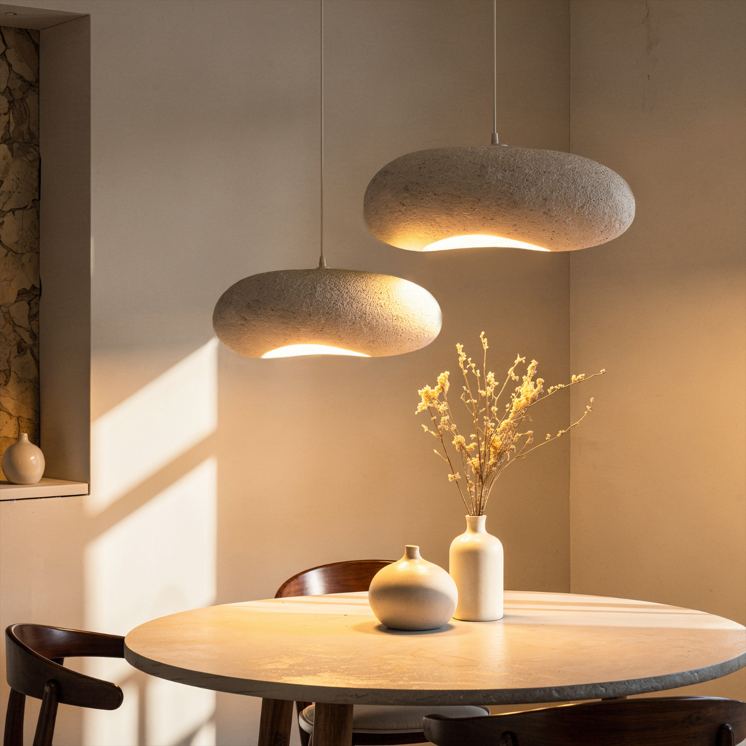 Bela Ceiling Lamp | Speckled White, Organic Texture 45 cm