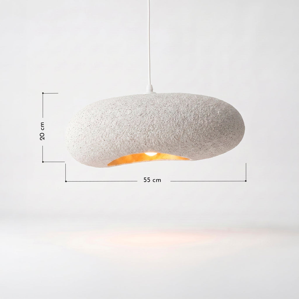 Bela Ceiling Lamp | White Speckled Texture, 55 cm Diameter
