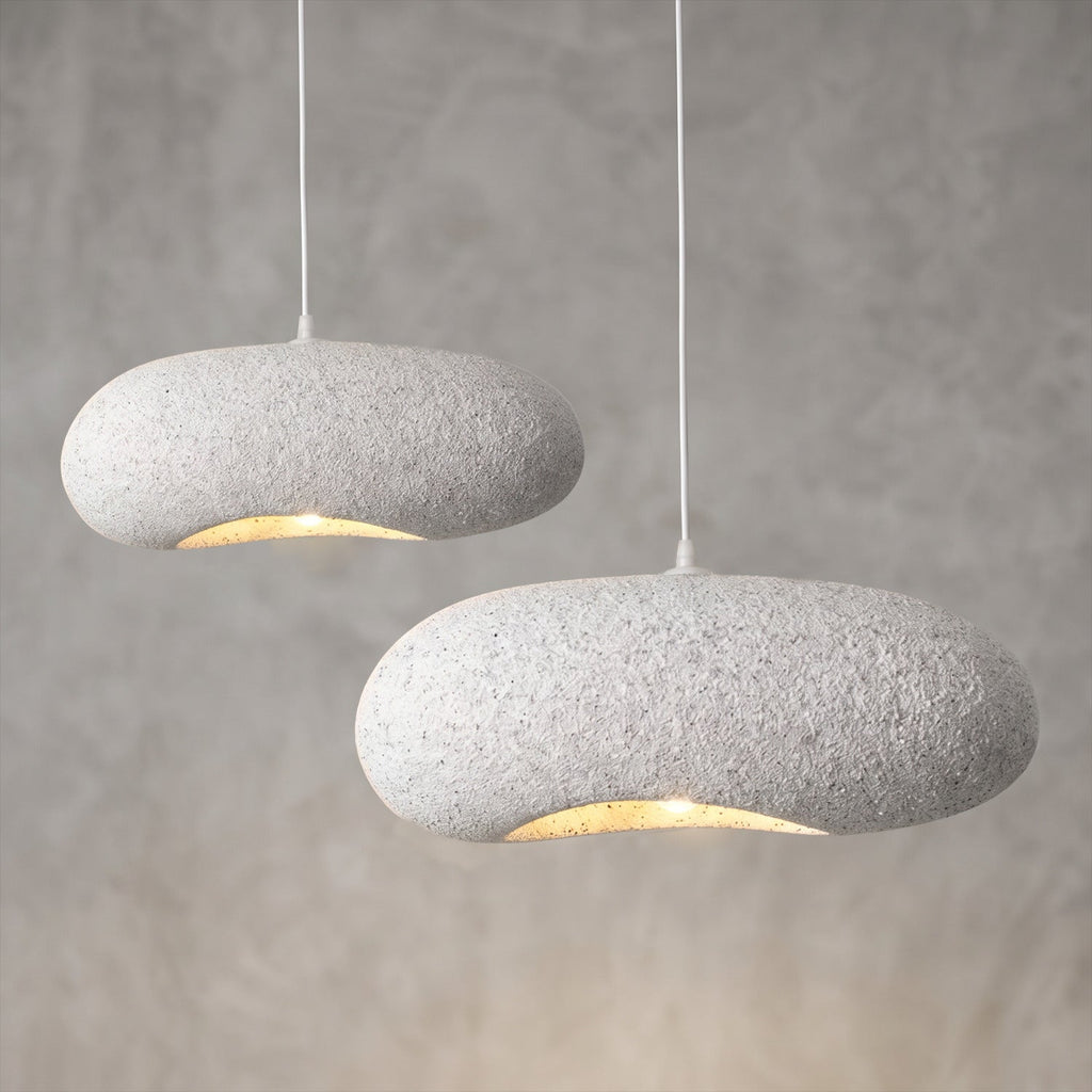 Bela Ceiling Lamp | White Speckled Texture, 55 cm Diameter