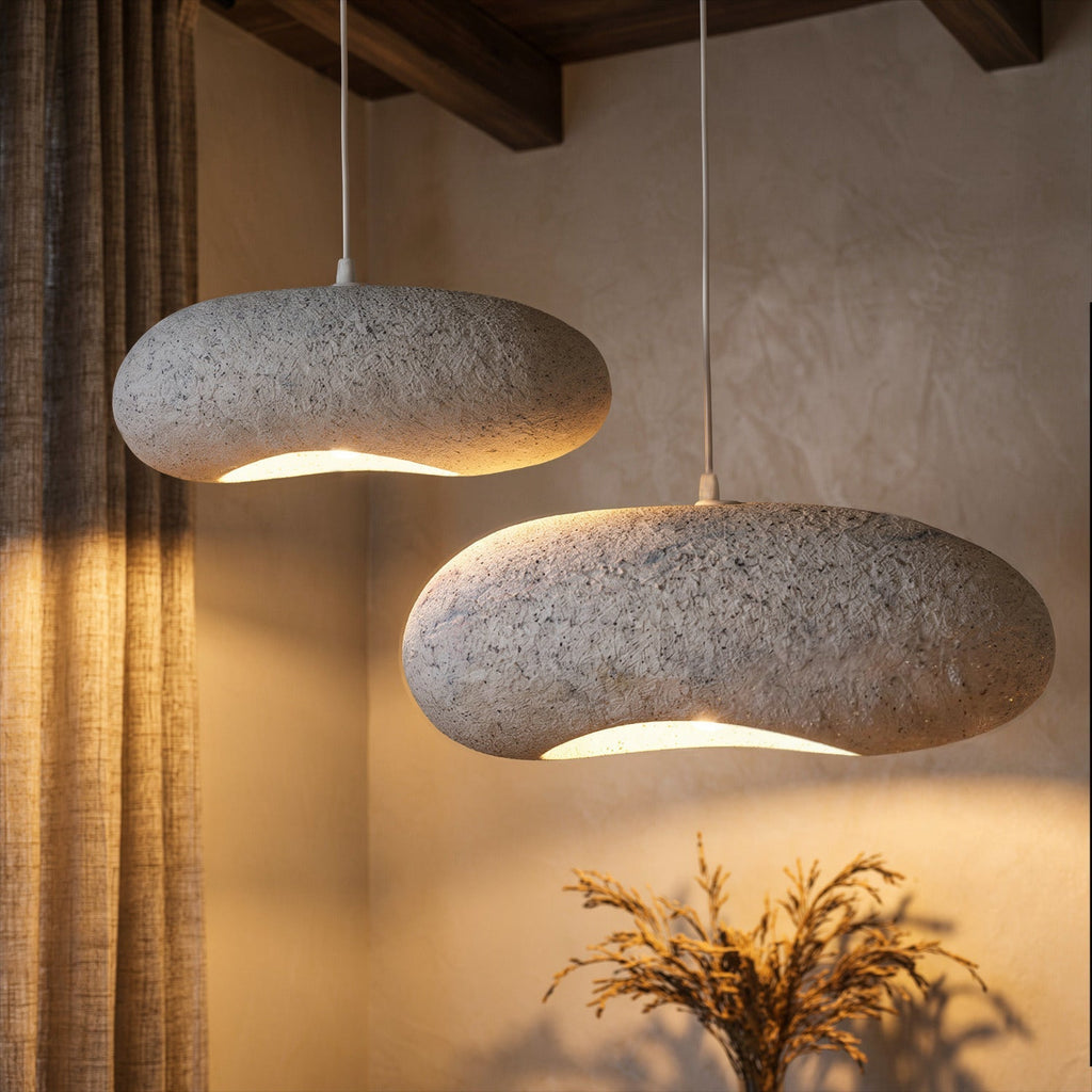 Bela Ceiling Lamp | White Speckled Texture, 55 cm Diameter